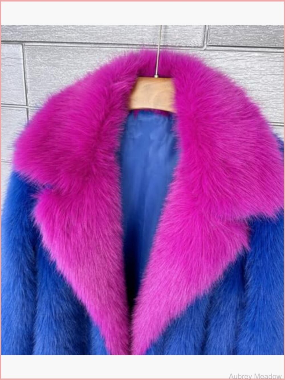 Faux Fur Long Coat - Warm Winter Overcoat with Shawl Collar - Picture 6 of 7